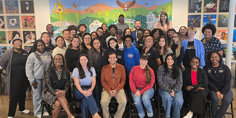 group of college corp students