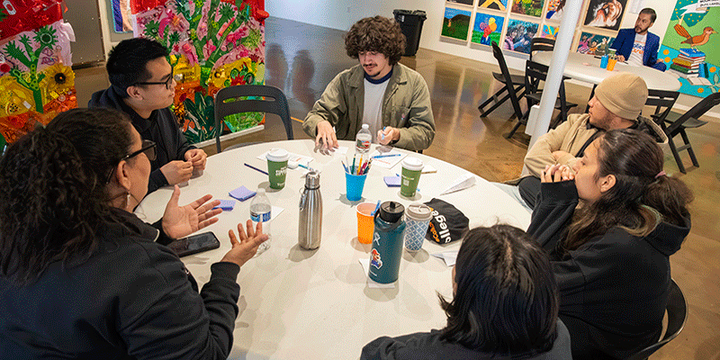 students sitting at a table